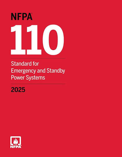 NFPA 110, Standard for Emergency and Standby Power Systems, 2025 Edition cover