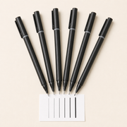 Black Fine Liner Drawing Pens - 6 Pack