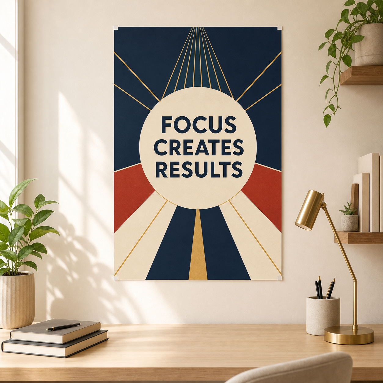 Focus Creates Results Office Poster - 12 x 18 Inch