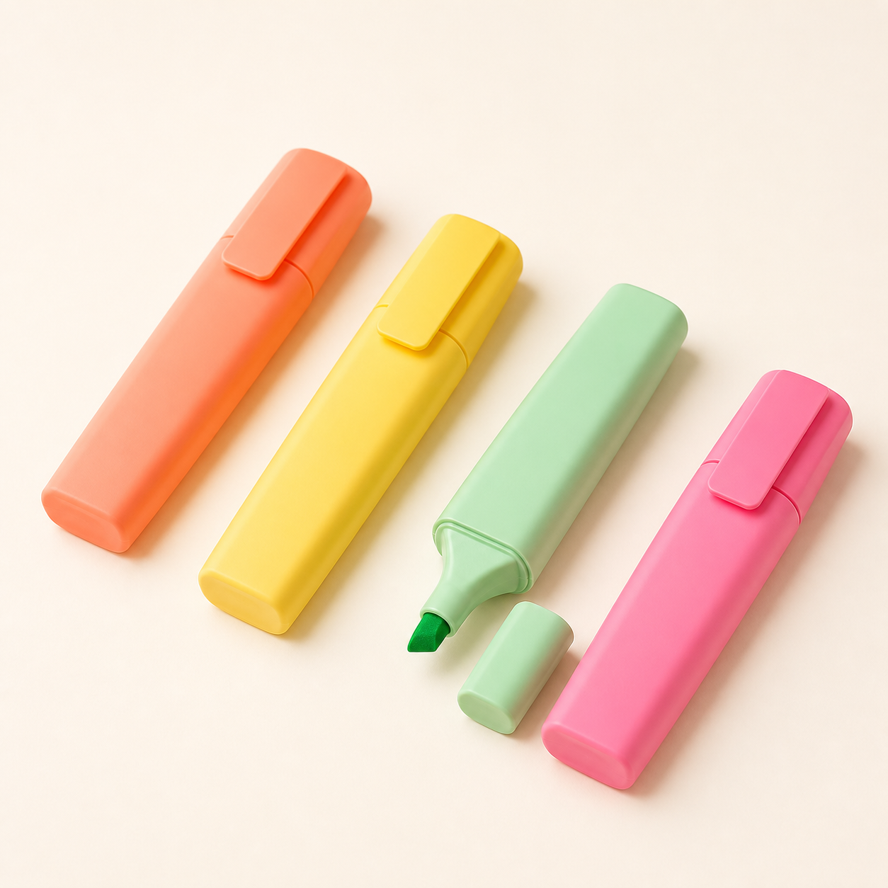 Pastel Chisel Tip Highlighters - 4 Pack