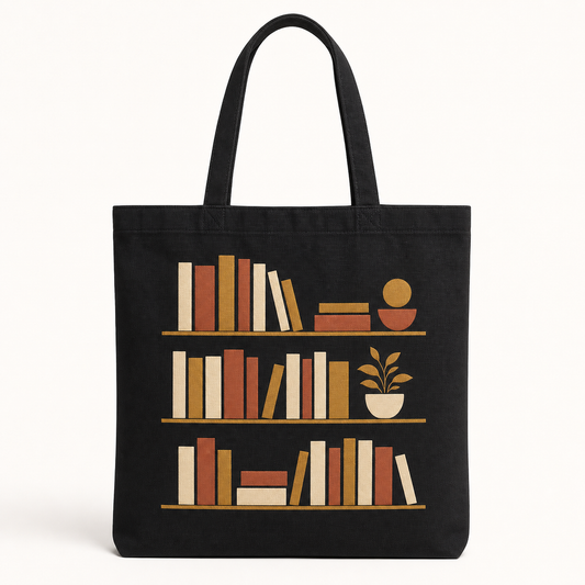 Bookshelf Canvas Tote Bag product image