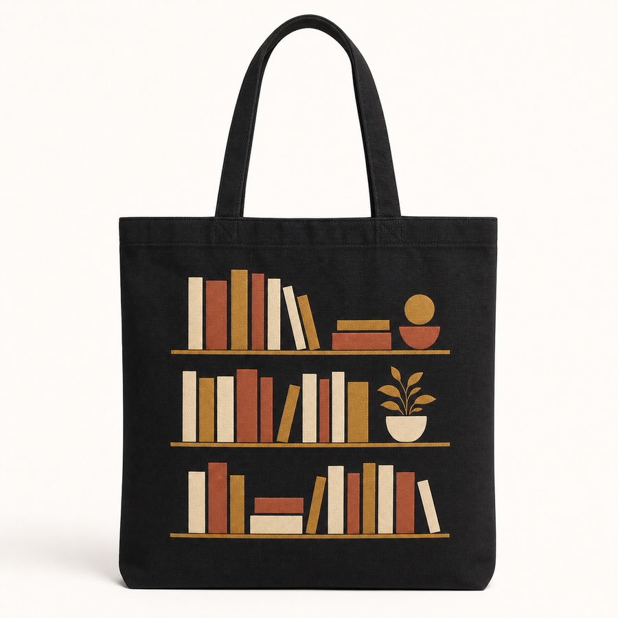 Bookshelf Canvas Tote Bag product image
