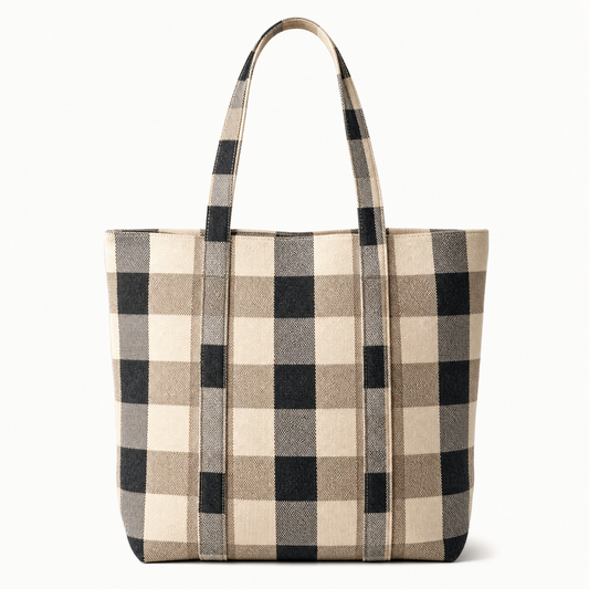 Classic Gingham Canvas Tote Bag product image