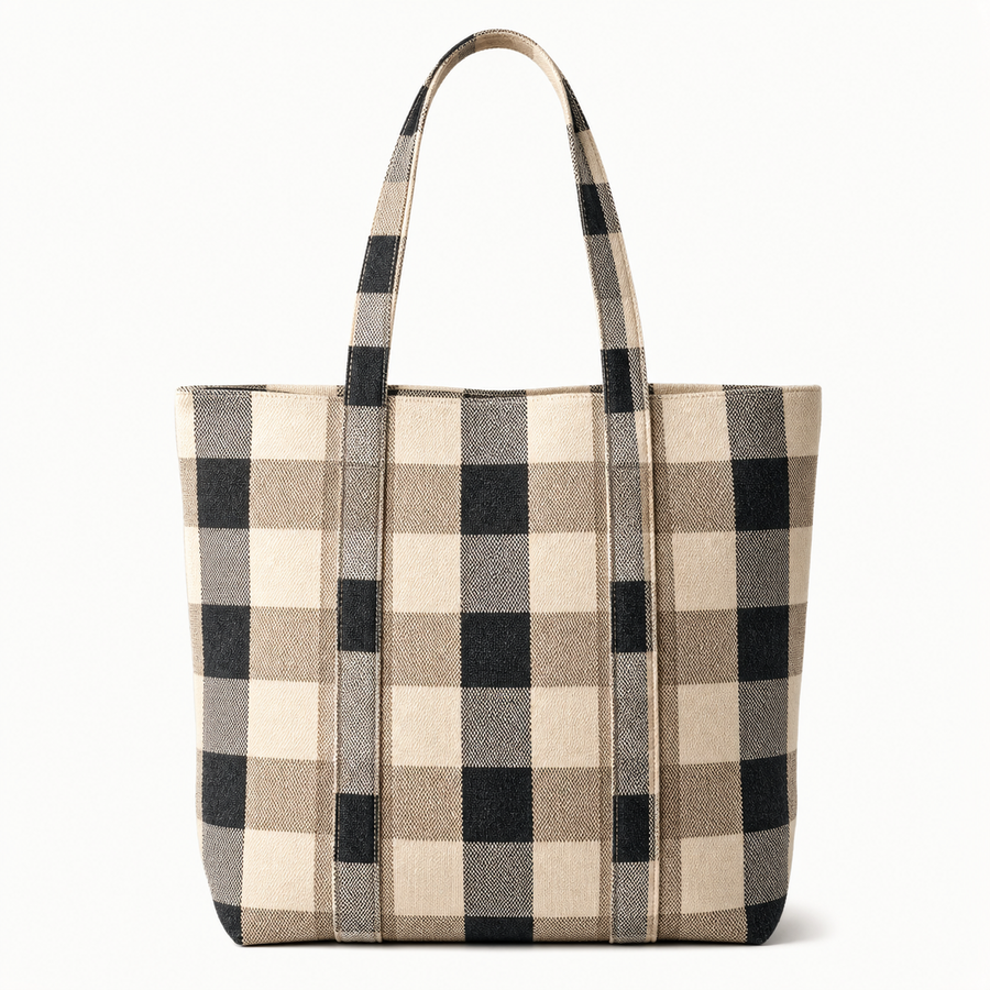 Classic Gingham Canvas Tote Bag product image