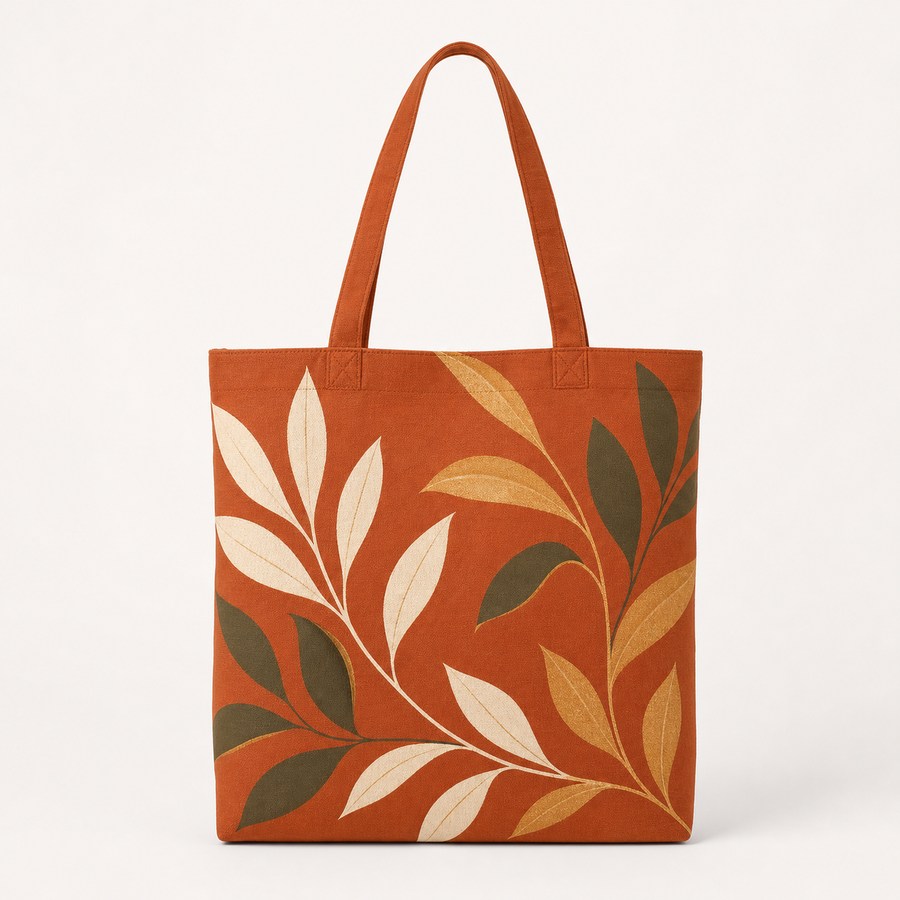 Autumn Botanical Canvas Tote Bag product image